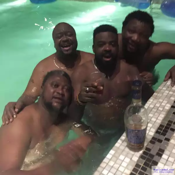 Photos: Ace Director Kunle Afolayan hangs out with his pals in a pool